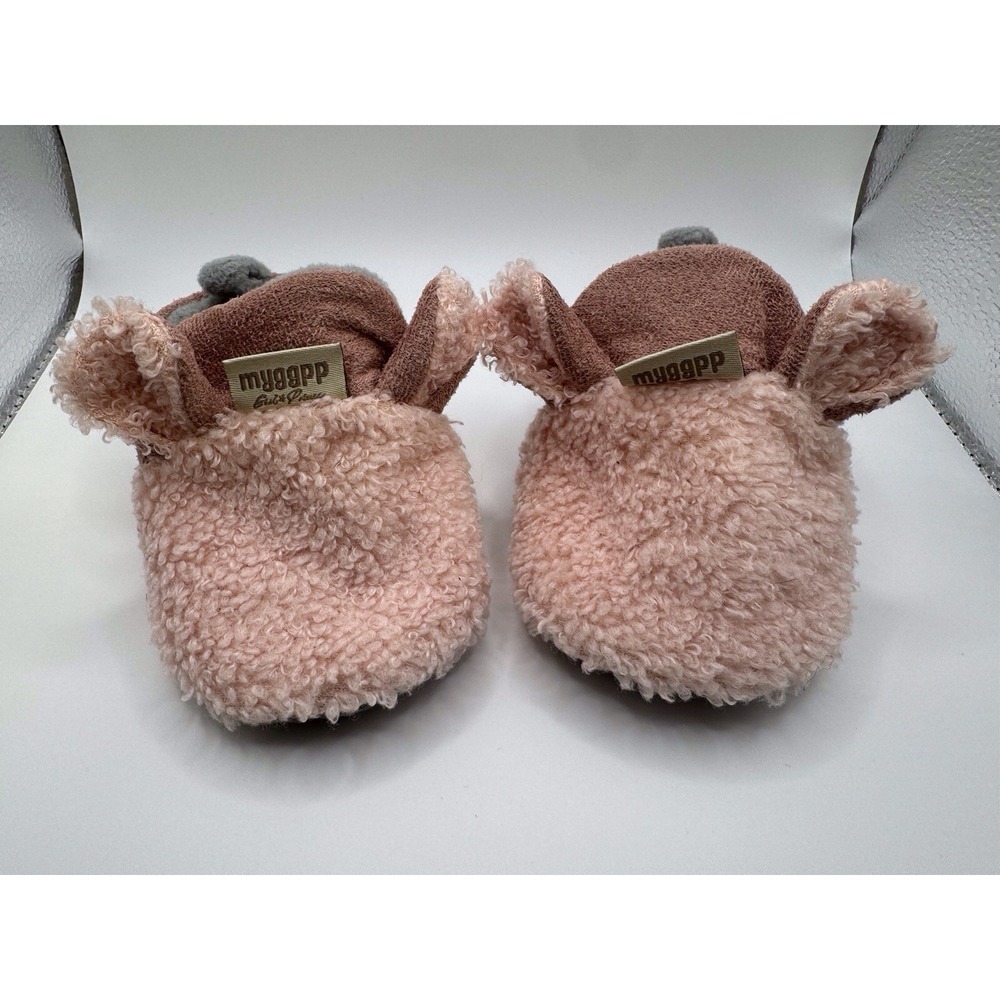 Myggpp Cute Plush Baby Slippers‎ Soft Cozy Infant Booties Non-Slip Shoes 12-18m